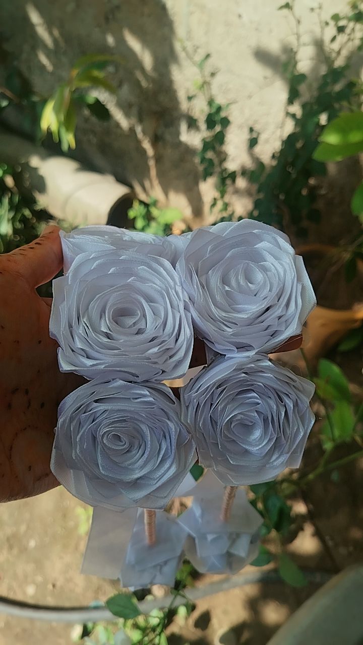 hand made ribbon gujry in white colour