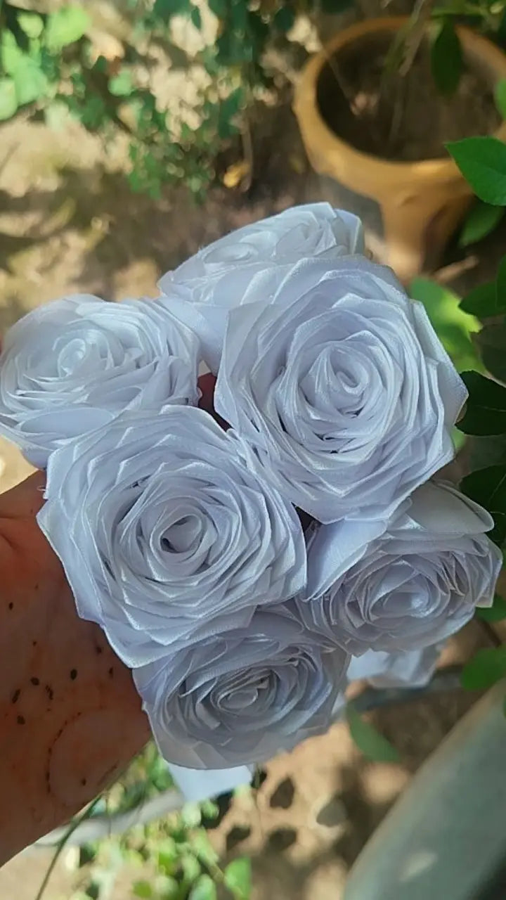 hand made ribbon gujry in white colour