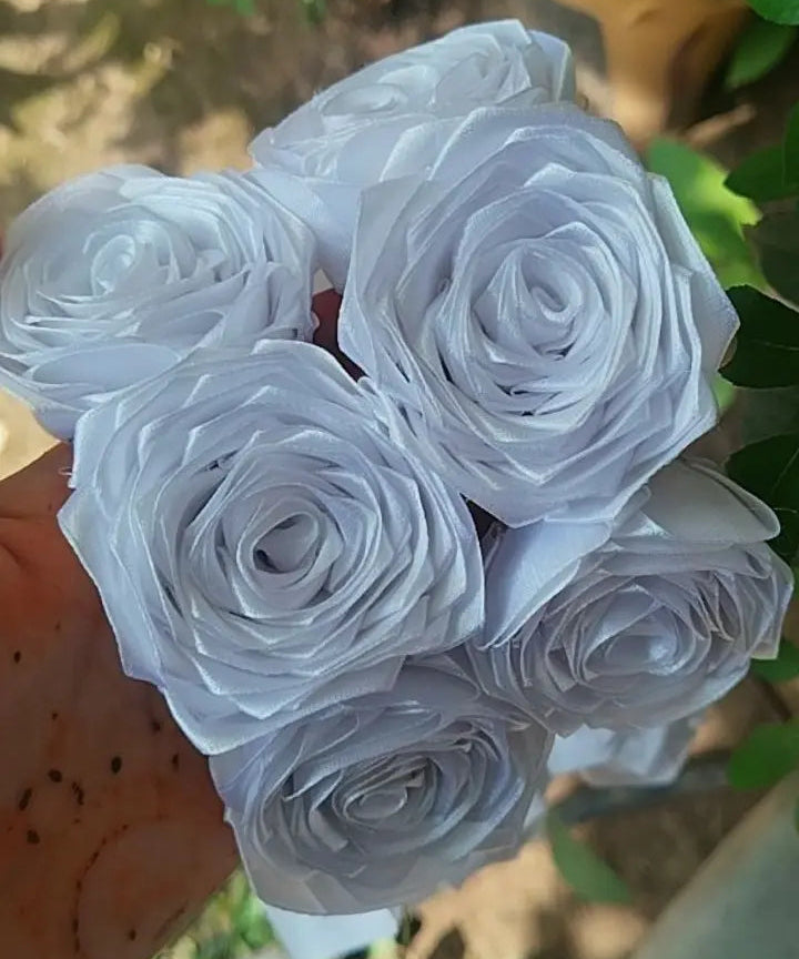hand made ribbon gujry in white colour