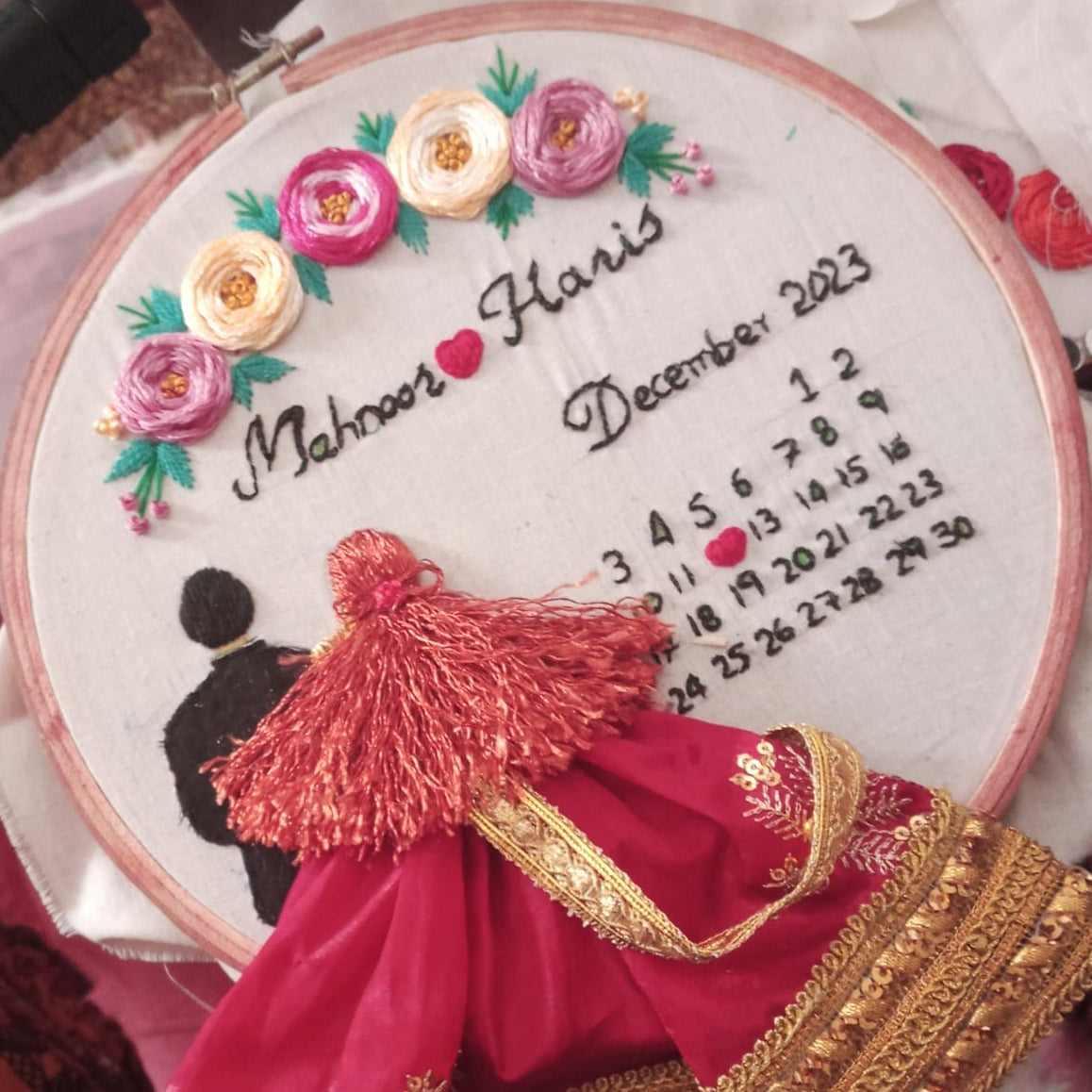 wedding embroidery hoop
